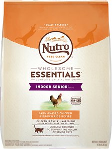 Nutro Wholesome Essentials Chicken & Brown Rice Recipe Senior Dry Cat Food